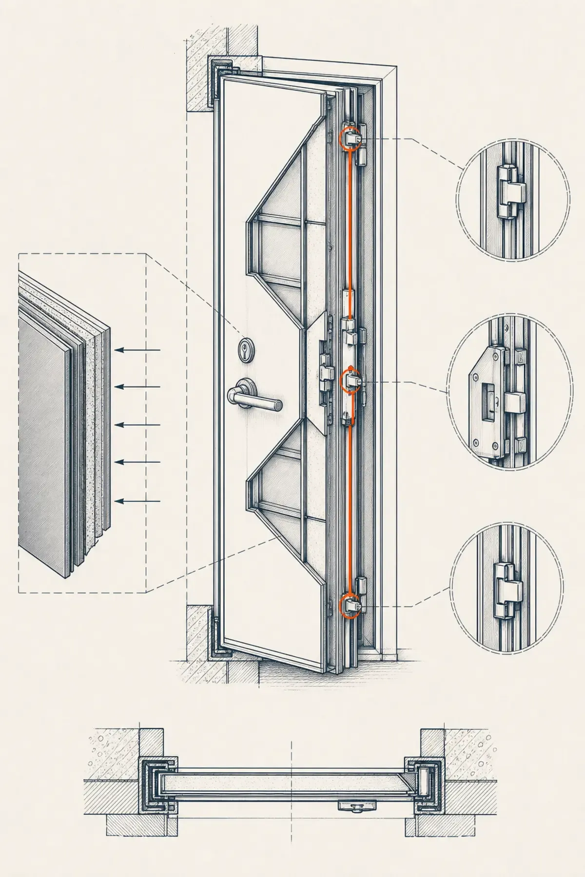 Porte blindée : quelle norme A2P choisir (BP1, BP2, BP3) ? — illustration technique